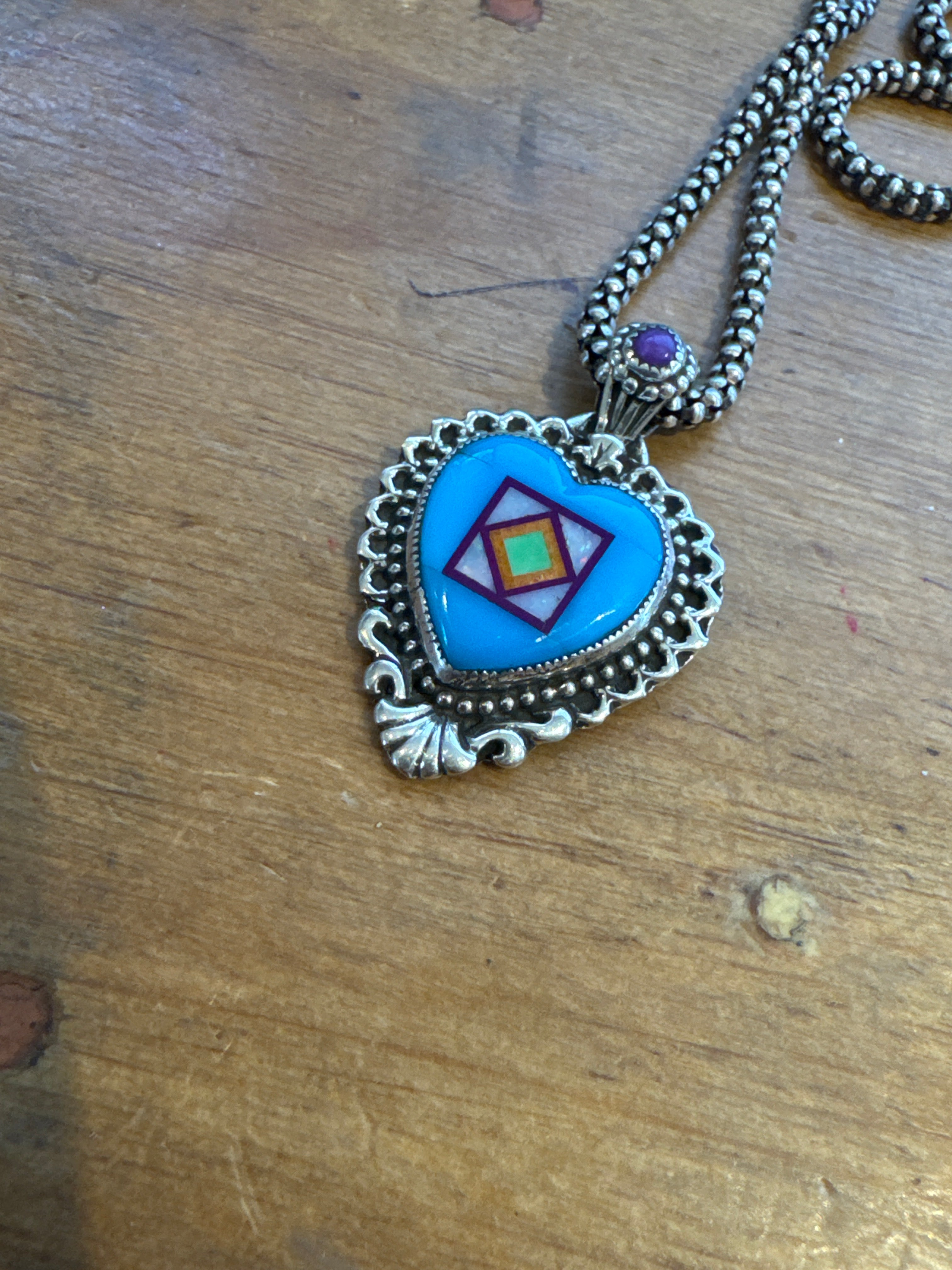Turquoise heart pendant