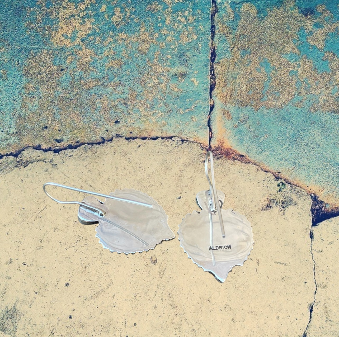 Sterling Silver Earrings With Pink Coral Heart Shaped Inlay