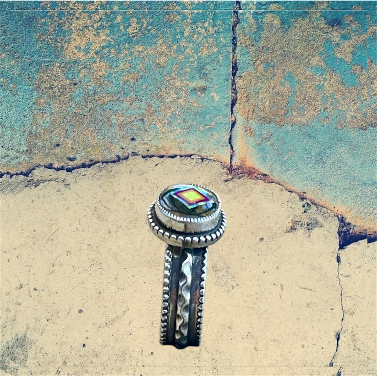 Sterling Silver Black Jet Inlay Ring