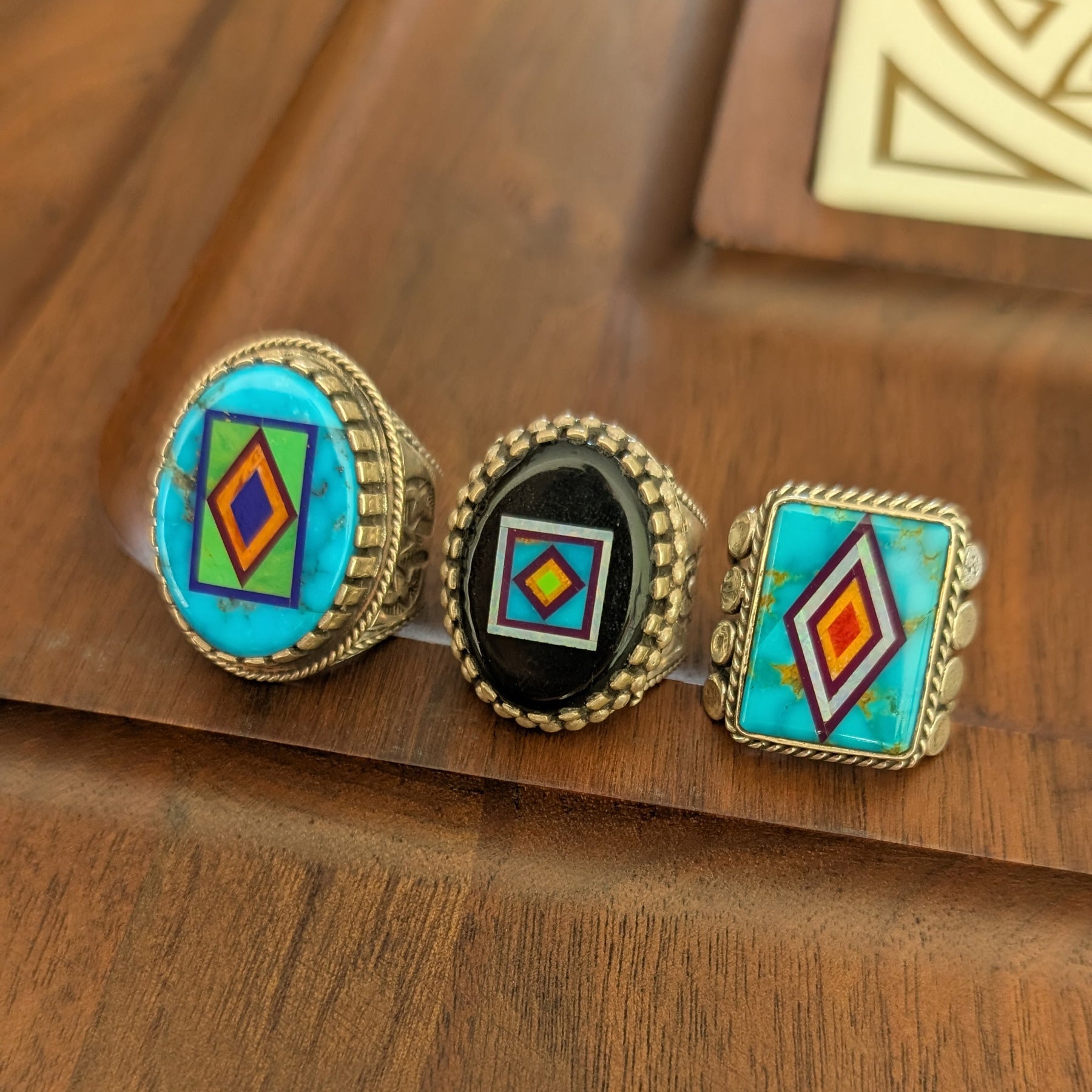 Sterling Silver Men's Large Jet Black Oval Inlay Ring