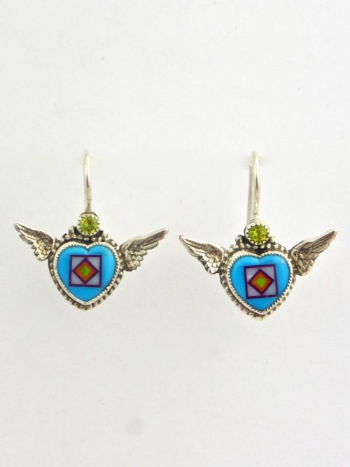Turquoise Angel Heart Earrings