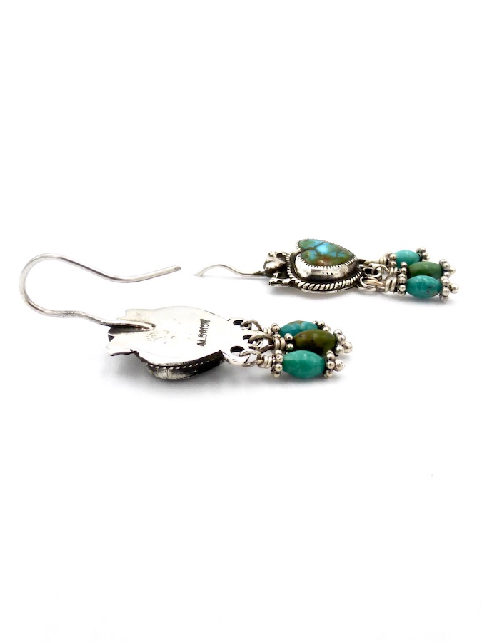 SOLD--Polychrome Turquoise Heart Earrings (AASSE-00067)